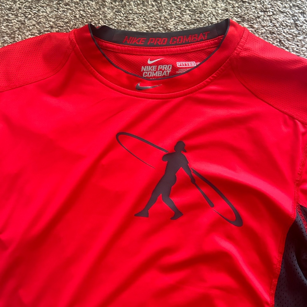 Nike Pro Combat Red Graphic Tee